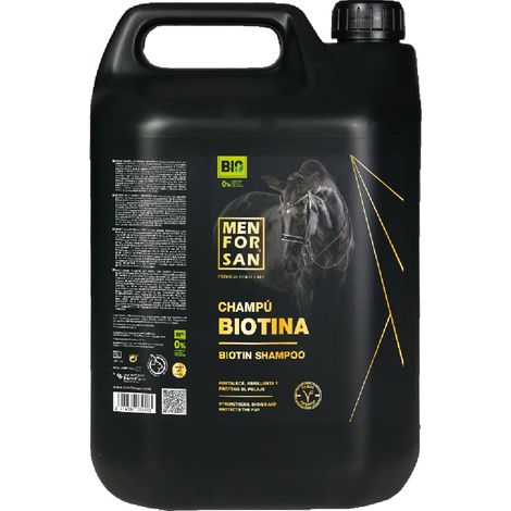 MENFORSAN Shampoo alla biotina per cavalli 5 l  Bio - Vegan Friendly - 100% naturale  Premium Horse Care