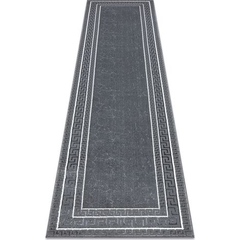 Teppich, Läufer ALLURE 1960 Griechischer Schlüssel, Rahmen - Strukturell, stilvoll, glamourös grau grey 80x200 cm