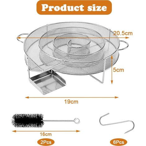 Kaltrauchgenerator, Kaltrauchgenerator aus Edelstahl mit Bump- und Cotch-Funktion, Kalträucherung in Schneckenform, geeignet für BBQ- und Räucherarbeiten (1/5)