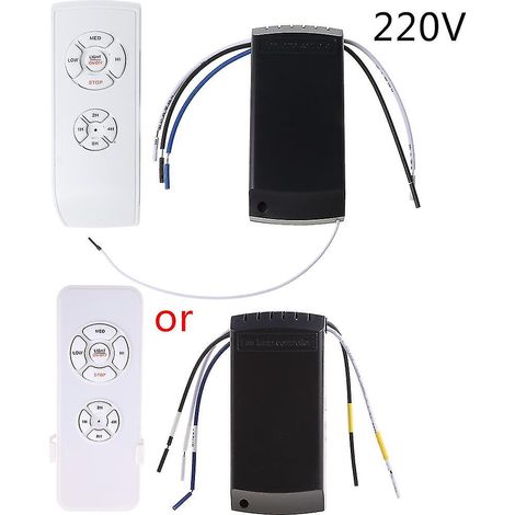 Interrupteur de commande sans fil pour ventilateur de plafond, vitesse de ventilation réglable, émetteur et récepteur (1/5)