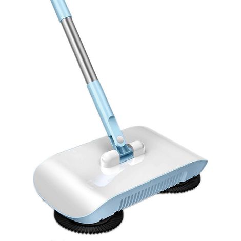 Balai AURA Sweeper, machine de nettoyage portable 2 en 1, balai-serpillère, outil de nettoyage des sols ménagers, balai à main, brosse de balayage automatique, bleu (1/5)