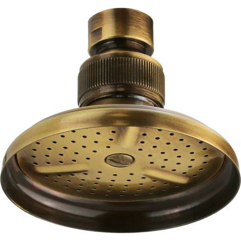Duschkopf im Retro-Stil Ø8 cm in antiker Bronzefarbe mit Gelenk De Borri D-226/B  Bronze (1/2)