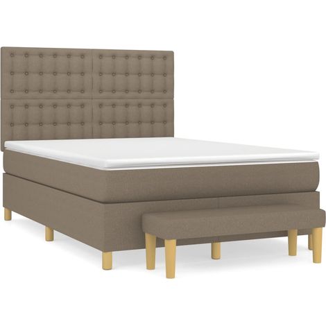 Maison Exclusive - Giroletto a Molle con Materasso Tortora 140x200 cm in Tessuto