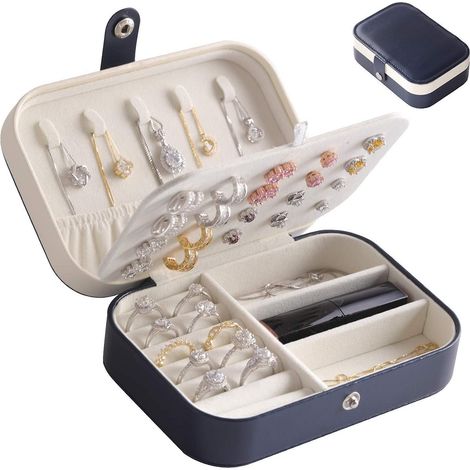 tui Bijoux De Voyage (bleu Marine, Bijoux Non Inclus), Bagues, Boucles D'oreilles, Colliers Et Bracelets Pour Femmes Organisateur De Bijoux (1/5)