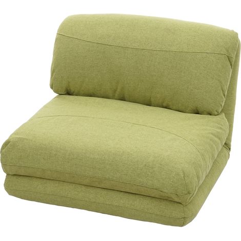 Poltrona letto pouf relax morbido imbottito HHG-515 trasformabile tessuto verde