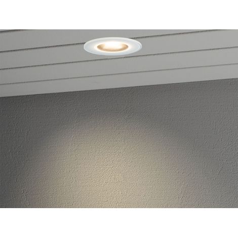 LED Deckeneinbaustrahler OUTDOOR Glasfront mit weißem Rand Ø11cm, IP44 (1/5)