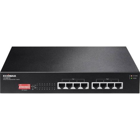 Switch di Rete PoE+ Gigabit a 8 Porte con Portata Estesa e Commutatore DIP - EDIMAX GS-1008P V2 (1/5)