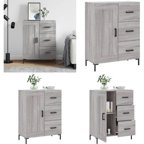 Sideboard Grau Sonoma 69,5x34x90 cm Holzwerkstoff - Holzschrank - Wohnzimmer Schrank (1/5)