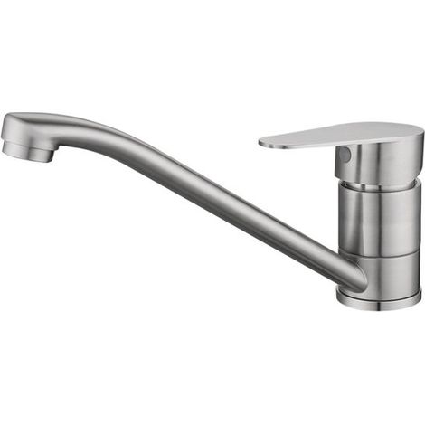 Grifo de cocina de acero inoxidable, agua fría y caliente, grifo giratorio para fregadero. (1/4)