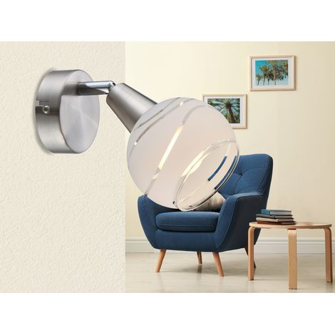 LED Wandstrahler ELLIOTT mit Glasschirm satiniert, Breite 9,7cm (1/4)