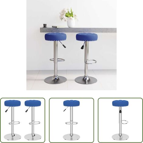 Tabouret de bar - Tabourets de bar lot de 2 bleu tissu (1/5)