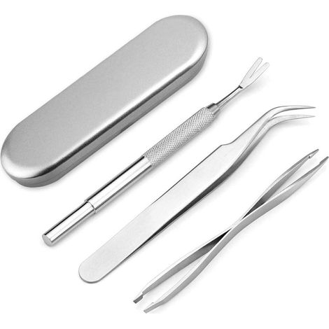 Zeckenentferner Edelstahl 3er Set mit Box für Mensch und Tier (1/5)