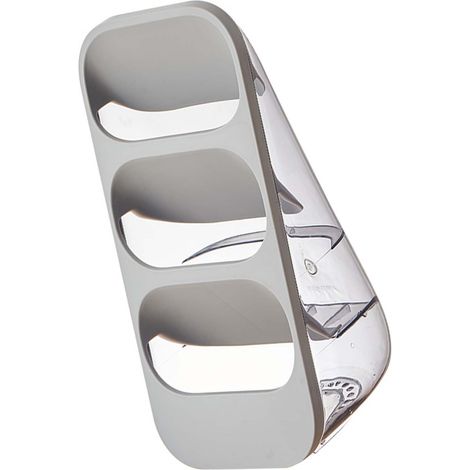Porte-baguettes et couteaux mural en plastique, support pour planche à découper, cage à baguettes, couvercle de casserole intégré, gris trois couches (1/5)