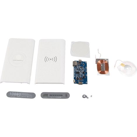 Batterie lithium-ion polymère 10000 mAh, interface TYPE-C, chargeur sans fil, blanc. (1/5)