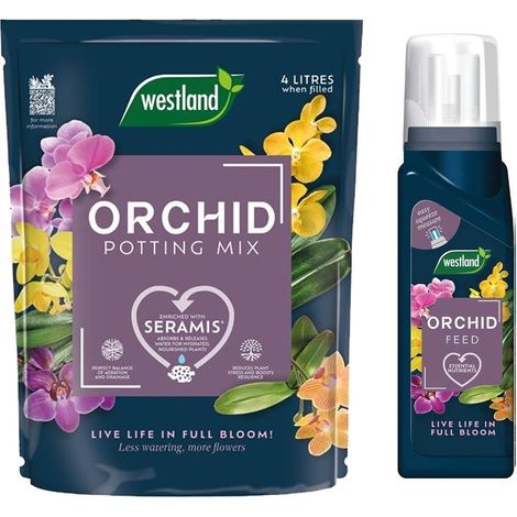 Westland Orchid Potting Mix Compost Indoor Plant 4 Litres & Feed Concentrate (1/5)