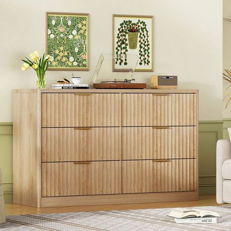 Kommode - Kommode mit 6 Schubladen - 6 Schubladen - 120×39,5×75 cm - Skandinavisches Holzdesign (1/5)