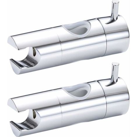 Support de Douche à Main, Support de Douche, Support de Bain, Support de Douche de Toilette, Remplaçable Support Pommeau de Douche 19-25MM à Diamètre Réglable ABS Chromé (2Pcs Argent) (1/4)