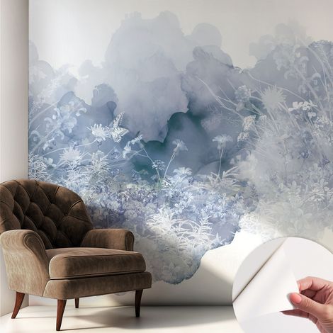 Papier peint autocollant adhésif avec motifs pour salon et chambre accessoire stylé pour votre intérieur Prairie fleurie 250x250 cm (1/5)