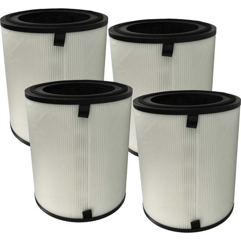 vhbw 4x HEPA Filter HEPA compatible with Levoit LV-H133-RF Air Cleaner - Spare Air Filter with Integrated Active Carbon Filter