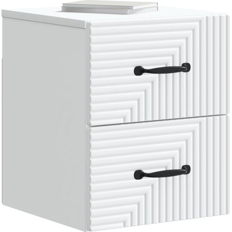 Maison Exclusive - Mobiletto da notte a muro 2 pcs Bianco 34,5 x 33 x 40 cm