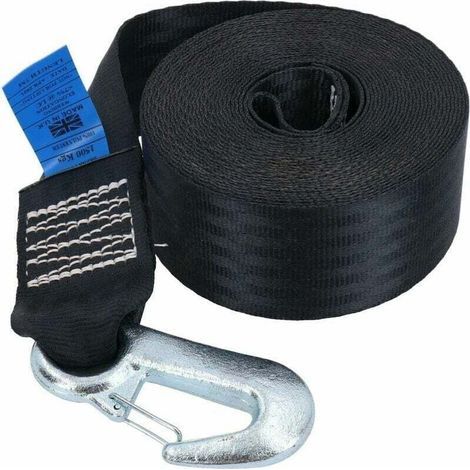 Ulisem – Sangle de treuil 8 m pour remorque bateau et jetski – Charge de rupture 1500 kg – Crochet avec clip de sécurité - 8mSangle