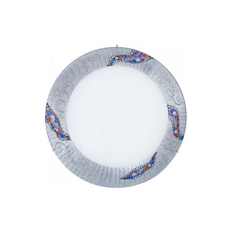 Kolarz SERENA - Plafonnier encastré à motif en verre design chrome poli - Motif Kiss Silver, 2x E27 (1/5)