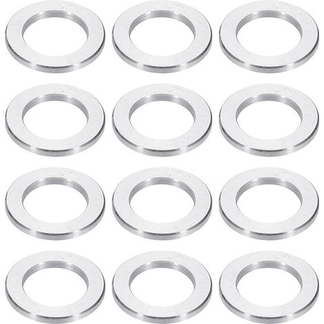 Rondelles en Aluminium M10, 12pcs Entretoise Métallique à Vis Ronde, Rondelle Plate pour Vis Tige Écrous Boulons, Bague d'Écartement en Métal 10.2mm ID x 16mm OD x 1.5mm Hauteur (1/5)