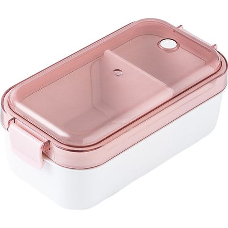 Fiambrera con separadores internos, pequeña fiambrera bento para fruta, rosa, ideal para la guardería. (1/5)