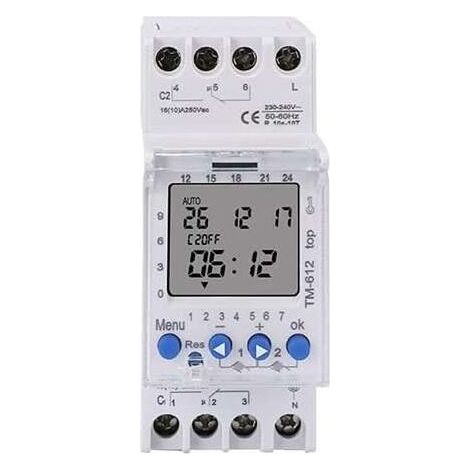 Minuterie double canal AHC822, 220V, 7 jours, 24 heures, Programmable, interrupteur numérique électronique LCD, horloge numérique