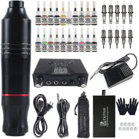 Kit de tatouage Javelin Apprentice 20 couleurs, kit de tatouage complet pour débutant (1/4)