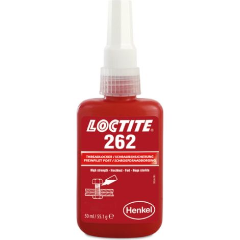 Loctite 262 50 ml rote Metallschraubensicherung, fluoreszierend, thixotrop, mittel- bis hochfest, niedrigviskos, vibrationsbeständig, universell