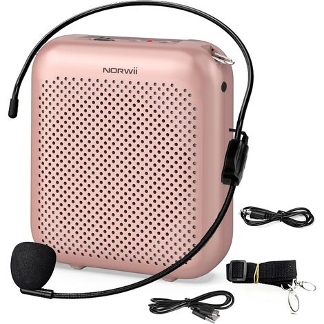 Voice Amplifier for Teachers with Wired Microphone  10W, 2000mAh, 15h battery life, USB-C charging, Powerful and sharp sound, Clear sound, GuidesClassTrainingOutdoorTrainers (1/5)