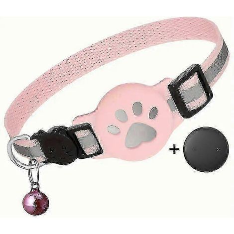 GPS-Tracker für Katzen ohne monatliche Gebühren, kompatibel mit Airtag und Android-Geräten, reflektierendes, wasserdichtes Halsband mit Sicherheitsverschluss Reflektierendes Schwarz P (1/5)