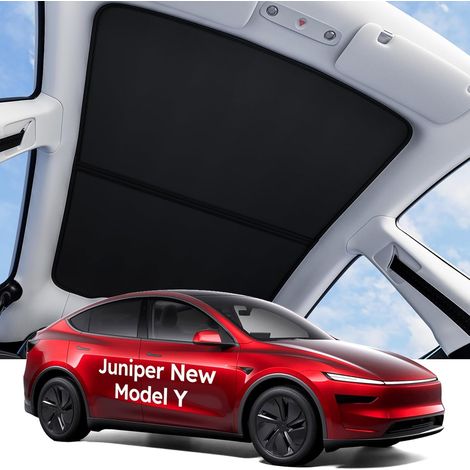 Pare-soleil de toit pour Model Y 2025-2026 - Isolation thermique, revêtement nano cristallin, noir, anti-affaissement