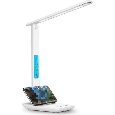 (tats-unis) Lampe De Bureau De Protection Des Yeux De Charge Sans Fil Pour Tlphone Portable 10w - Pliage Blanc, Cratif Et Simple Avec Cran