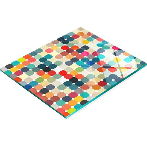 Tabla de cocina de vidrio templado con figuras geom茅tricas gr谩ficas 60x52 cm (1/5)
