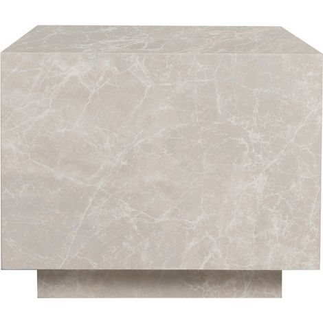 Drawer – Table d'appoint carrée effet marbre 40x40cm – MDF avec papier effet marbre – Hauteur 45cm – Supporte jusqu'à 80kg (1/5)
