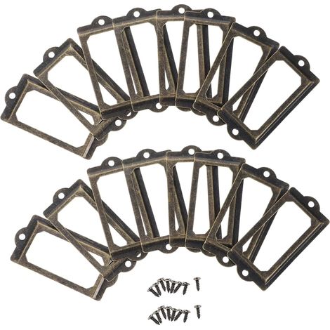 Porte-étiquettes vintage pour tiroirs, lot de 30 pièces, support (1/5)