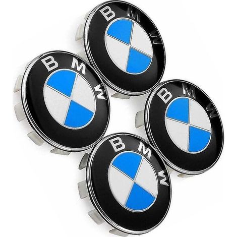 Enjoliveur de roue de voiture 4 pièces, roues avec logo Bmw, insigne de jante avec logo de jante centrale 68 mm (1/5)