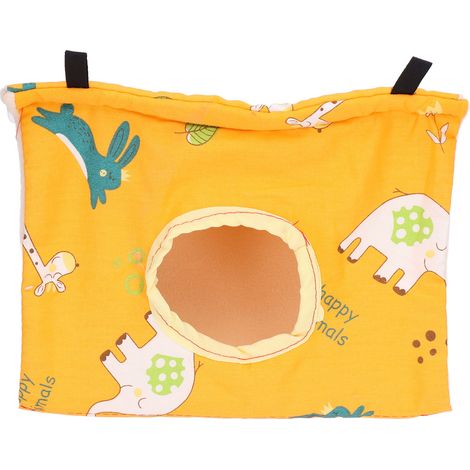 Niche d'oiseau pliable en flanelle douce orange, lit suspendu triangulaire avec crochets pour perroquets, hamsters et écureuils (1/5)