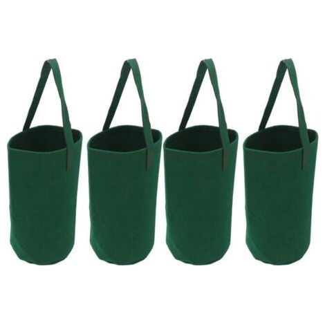 FLITI 4-piece set of inverted hanging planting bags for tomatoes and strawberries, florist bags, seedling bags, green (1/5)