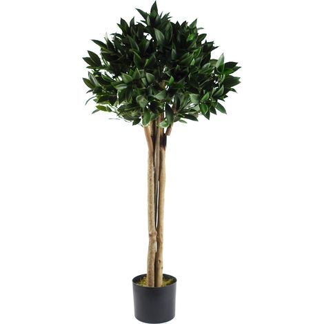 120cm Deluxe Luxury Artificial Bay Leaf Laurel Tree Topiary Ball - 4ft Tall