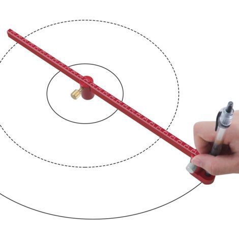 Compas de charpentier, règle circulaire en alliage d'aluminium de 300 mm, trusquin pour cercles en aluminium, marqueur circulaire pointillé pour le travail du bois (1/5)