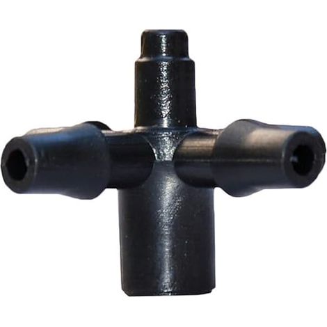 Système d'irrigation goutte à goutte pour pelouse et jardin, séparateur de débit en croix avec flèche, connecteur 3/5 mm et 200 barbes.