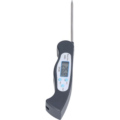 Digitales Küchenthermometer aus Edelstahl, biegsame Sonde mit mehreren Winkeln für den Grill, elektronische Temperaturmessung (Batterie nicht im Lieferumfang enthalten) (1/5)