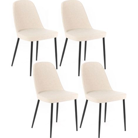 Set 4 Sedie 55x46xH85 cm in Tessuto Tamara Beige (1/5)