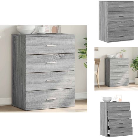 Buffet sonoma gris 60x39x80 cm bois d'ingénierie - Buffet - Meuble De Rangement - Armoire - Commode - Salon (1/5)