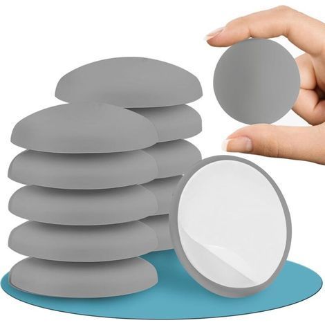 10pcs Butee de Stop Porte Murale 50 x 10mm - Arret de Porte Adhesive - Butées de Poignée élastiques Silicone pour Protection Poignee porte Murs et Meubles - Gris (1/5)