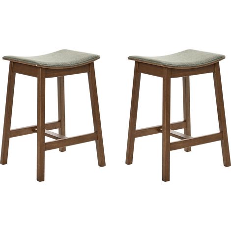 Set di 2 sedie da bar con seduta imbottita marrone scuro verde Dixon