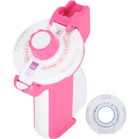 Embossing Label Maker Mini Manual Typewriter TapePrinter DIY Projects Supplies Pink (1/5)